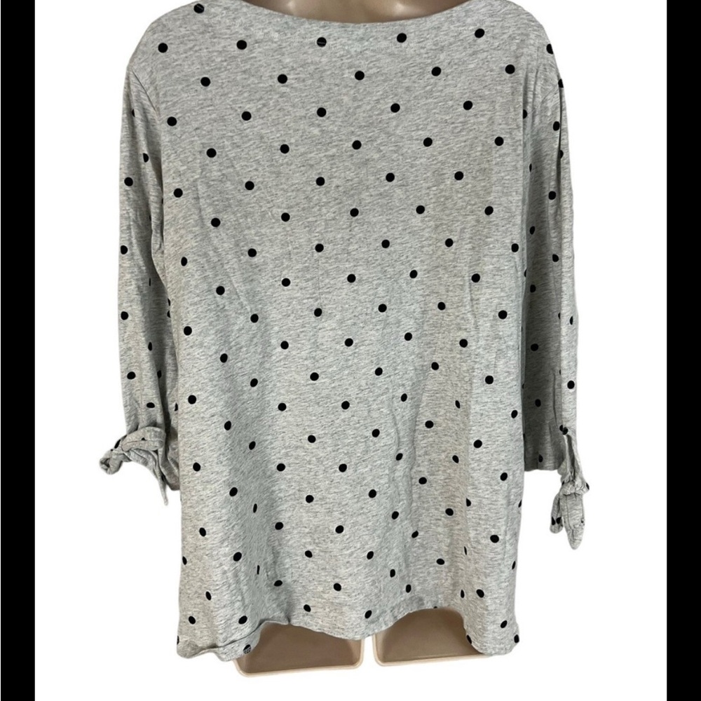 Old Navy Gray Blouse with Black Polka Dots